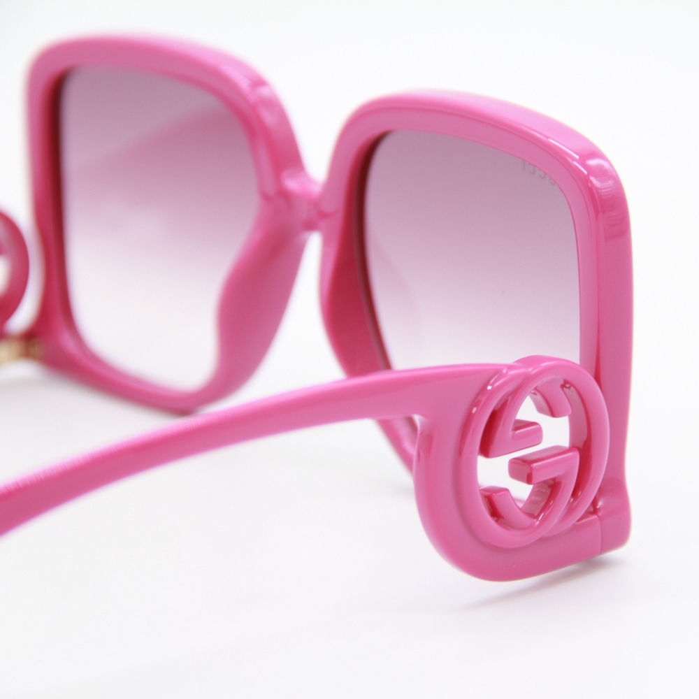 NEW GUCCI GG1326S 004 PINK SQUARE WOMEN SUNGLASSES GUCCI - Picture 9 of 13